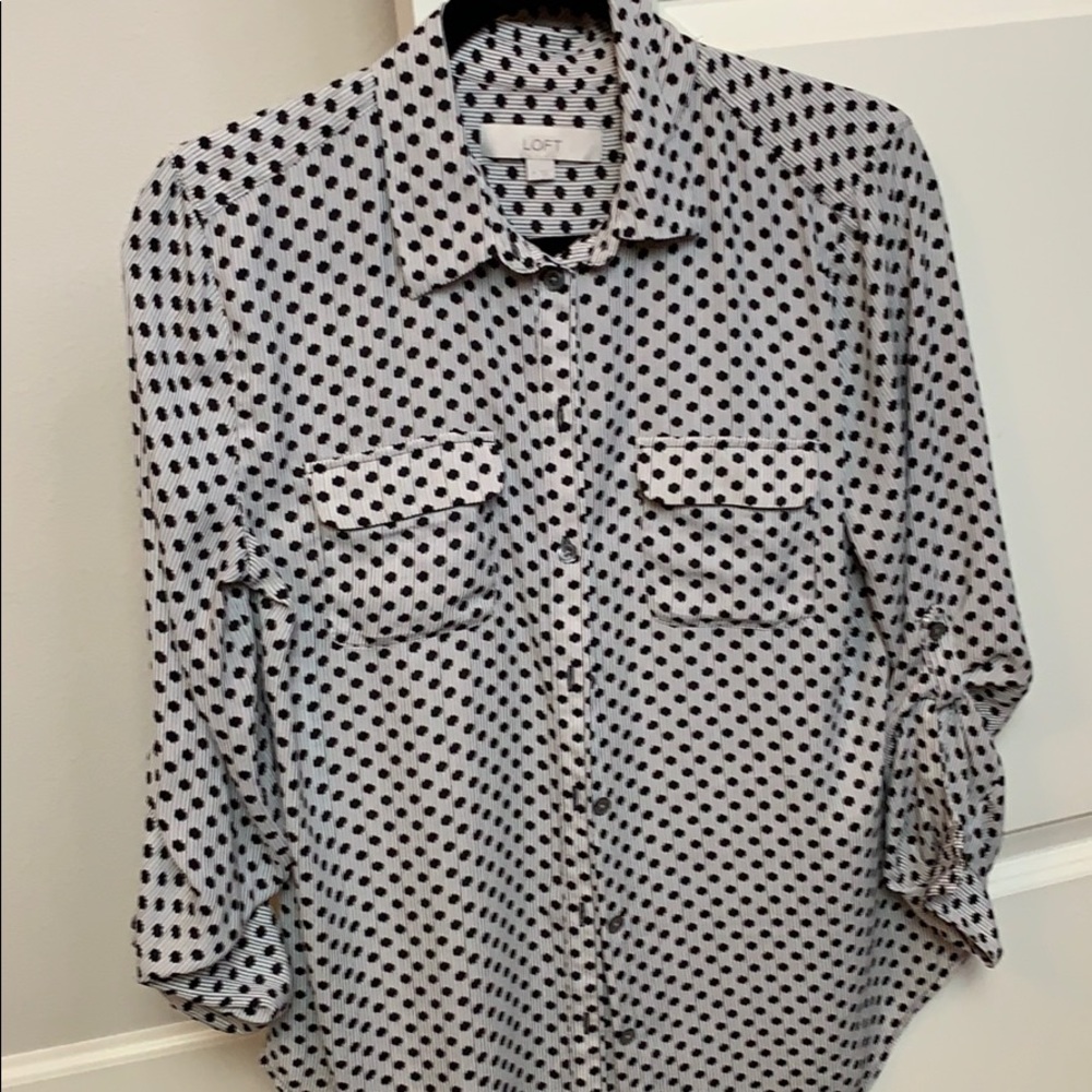 Black and White polka dot blouse